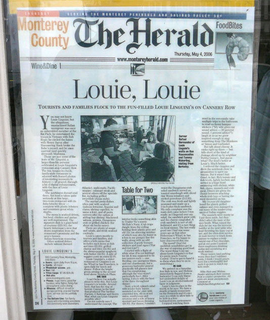 Monterey restaurant gets LOUIE LOUIE treatment